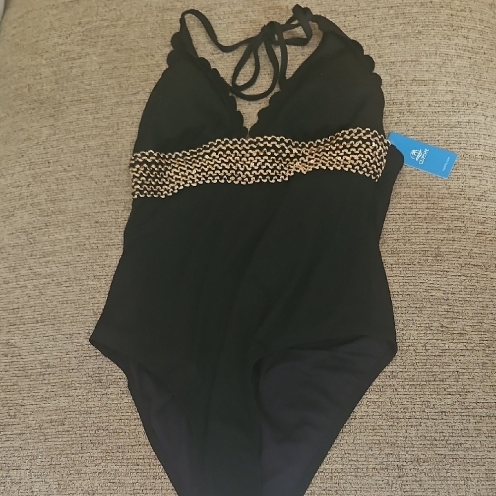 Cupshe Black and Gold One Piece Swimsuit